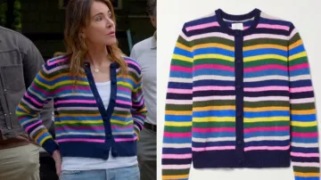 Outfits of Shrinking: Liz (Christa Miller) wears Rainbow Striped Cardigan in season 2, episode 10