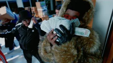 Lanvin x Future Black Star Quilted Leather Gloves worn by BossMan Dlow in BossMan Dlow - The Biggest Pt. 2 (No Skit)