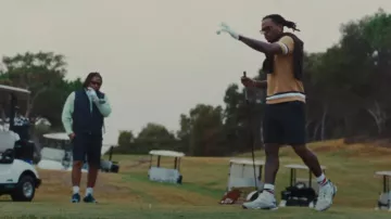 Gucci Light Brown Striped Trim Knit Sweater worn by Gunna in Gunna - HIM ALL ALONG [Official Video]