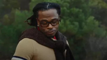 Gucci Dark Brown Metallic Knit Sweater worn by Gunna in Gunna - HIM ALL ALONG [Official Video]
