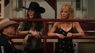 Veronica Beard Shara Dress In Black Multi worn by Beth Dutton (Kelly Reilly) as seen in Yellowstone (S05E13)