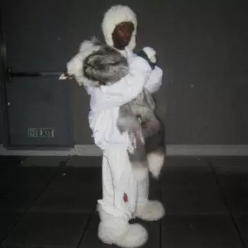 Balenciaga White Faux Fur Alaska Snow Boots worn by Lil Uzi Vert on the Instagram account @liluzivurt