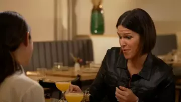 Kut from the Kloth Coated Kara Jacket worn by Dana Jacobson as seen in CBS Mornings on  December 7, 2024
