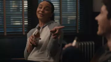 Aqua Athletic Pullover Cashmere Hoodie worn by Officer Kaya Blanke (Carra Patterson) as seen in Elsbeth (S02E07)