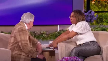 Reiss Sienna Sparkle Tapered Trousers worn by Jennifer Hudson as seen in The Jennifer Hudson Show on November 22, 2024