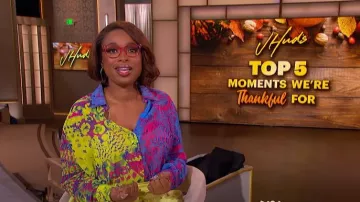 Versace Abstract-print sheer Shirt worn by Jennifer Hudson as seen in The Jennifer Hudson Show on November 26, 2024