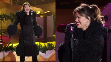 Kelly Clarkson porte un manteau de fourrure noir pour l’émission spéciale Noël au Rockefeller Center de NBC le 4 décembre 2024