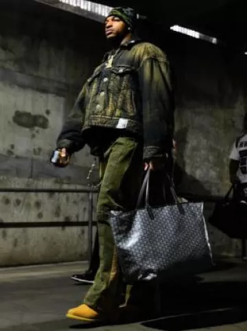 Maison Mihara Yasuhiro Dark Indigo Padded Denim Jacket worn by Ja'Marr Chase on the Instagram account @bengals