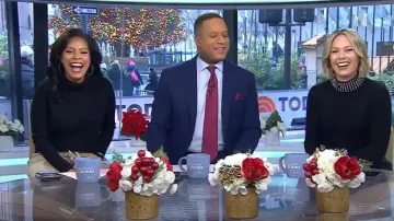 Sandro Suzette Pearl Collar Sweater worn by Dylan Dreyer as seen in Today on December 12, 2024