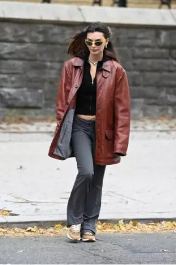Crap Eyewear Iggy the Warp Zone Sunglasses worn by Emily Ratajkowski in NYC on December 11, 2024