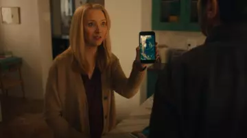 Vince Weekend V-Neck Ribbed Cardigan worn by Lydia Morgan (Lisa Kudrow) as seen in No Good Deed (S01E03)