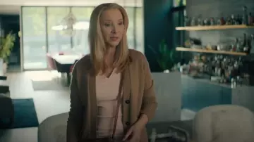 Vince Weekend V-Neck Ribbed Cardigan worn by Lydia Morgan (Lisa Kudrow) as seen in No Good Deed (S01E04)