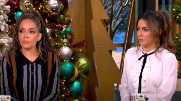 Frame Tie Ruffle Blouse worn by Alyssa Farah as seen in The View on  December 10, 2024