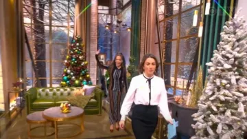 Zankov Colette Metallic Stripe Maxi Sweater Skirt worn by Sunny Hostin as seen in The View on  December 10, 2024