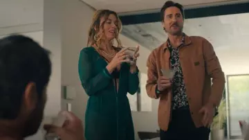 Pink Queen Women's Long Sleeve Flowy Maxi Swimsuit Tie Front Robe Cover Up worn by Margo Starling (Linda Cardellini) as seen in No Good Deed (S01E05)