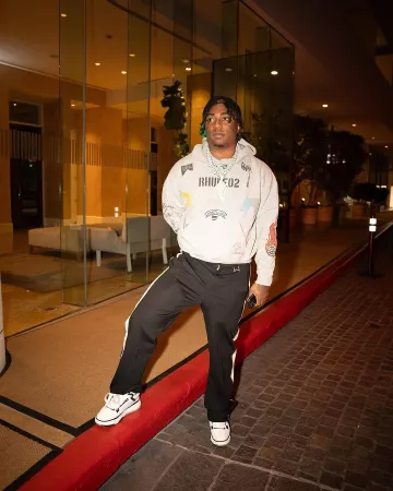 Amiri White & Black Trim MA 1 Sneakers worn by Fredo Bang on the Instagram account @fredobang