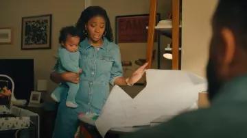Levi's Women's Flynn Western Cotton Denim Dress worn by Carla Owens (Teyonah Parris) as seen in No Good Deed (S01E08)