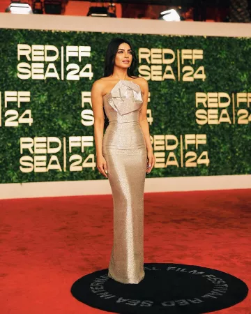Oscar de la Renta Beaded Silk Gown worn by Priyanka Chopra at Red Sea International Film Festival on December 12, 2024