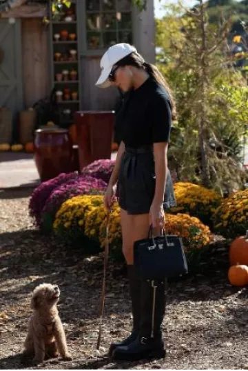 Khaite Benny Leather Belt worn by Olivia Culpo on her Instagram Post on December 13, 2024