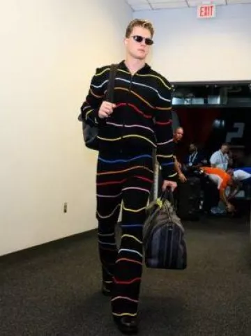 Louis Vuitton x Nigo Keepall Bandouliere worn by Joe Burrow on the Instagram account @bengals