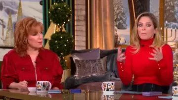 Cinq a Sept Holly Chaqueta utilitaria con mangas abullonadas usada por Joy Behar como se ve en The View el 13 de diciembre de 2024