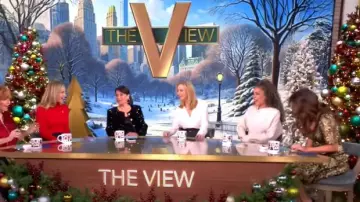 Vince Silk Dolman-Sleeve Blouse worn by Lisa Kudrow as seen in The View on  December 13, 2024