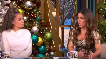 Mini-robe en dentelle guipure métallisée Milly Ilisa portée par Alyssa Farah comme on le voit dans The View le 13 décembre 2024