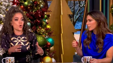 LA DoubleJ Printed Satin Maxi Dress worn by Sunny Hostin in The View on December 17, 2024