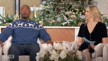 J. Crew Lambswool Fair Isle Crew Pull à col rond porté par Akbar Gbaja-Biamila comme on le voit dans The Talk le 12 décembre 2024