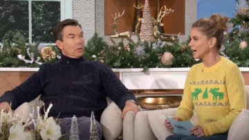 Lingua Franca Chris Nordic Crew Neck Pullover worn by Natalie Morales as seen in The Talk on December 13, 2024