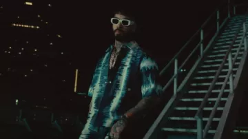 Prada White Symbole Sunglasses worn by Anuel AA in BLESSD ❌ ANUEL AA | MIRAME REMIX (VIDEO OFICIAL)