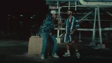 Amiri Antique Indigo Painter Straight Jeans worn by Blessd in BLESSD ❌ ANUEL AA | MIRAME REMIX (VIDEO OFICIAL)
