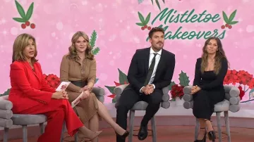 Pantalones de cintura alta de Sergio Hudson usados por Hoda Kotb como se ve en Today with Hoda & Jenna el 17 de diciembre de 2024