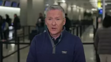 L.L.Bean Sweater Fleece Pullover in Bright Navy worn by Tom Costello as seen in Today on  December 18, 2024