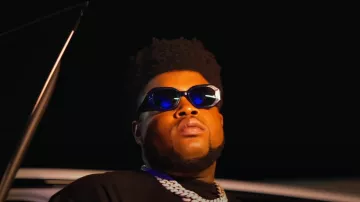 Lunettes de soleil Celine Black Bold Hexagon portées par BossMan Dlow dans BossMan Dlow - What You Need Ft. NoCap (Vidéo Officielle)
