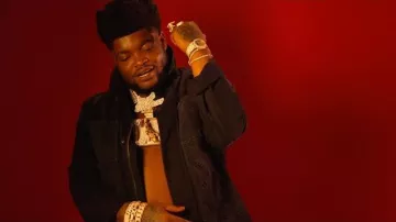 Louis Vuitton Black Monogram Panel Workwear Jacket worn by BossMan Dlow in BossMan Dlow - What You Need Ft. NoCap (Official Video)