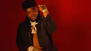 Louis Vuitton Black Monogram Panel Workwear Jacket worn by BossMan Dlow in BossMan Dlow - What You Need Ft. NoCap (Official Video)