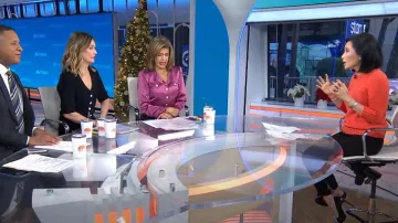 Pull à cils Anthropologie Valérie porté par Vicky Nguyen tel que vu dans Today le 18 décembre 2024