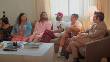 Sndys Heather Cotton Shirt usado por Jonathan Van Ness como se ve en Queer Eye (S09E09)