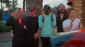 Perte D'Ego Mirror Work Hand Embroidered Resort Shirt worn by Tan France as seen in Queer Eye (S09E09)