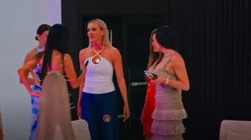Area Crystal Eyelet Halter Top worn by Whitney Rose as seen in The Real Housewives of Salt Lake City (S05E14)