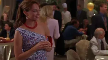 Diane von Furstenberg Vestido floral rojo y azul usado por Julie Cooper (Melinda Clarke) como se ve en The O.C. (S01E03)