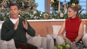 Veronica Beard Mazzy Cashmere Turtleneck Shell worn by Natalie Morales as seen in The Talk on December 19, 2024