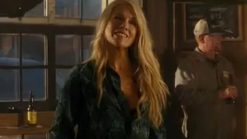 Camisa Landman Ali Larter Verde con Estampado de Serpiente