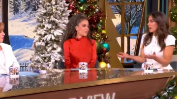 LaPointe Ruched-detail Satin Gown worn by Sunny Hostin as seen in The View on December 18, 2024