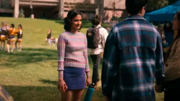 Ganni Cotton-Blend Corduroy Miniskirt worn by Bela Malhotra (Amrit Kaur) as seen in The Sex Lives of College Girls (S03E04)