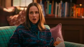 L.L. Bean Blue Multi Polar Fleece Jacket worn by Kimberly Finkle (Pauline Chalamet) as seen in The Sex Lives of College Girls (S03E05)