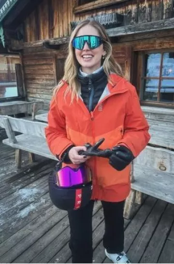 Prada Poc Ski Helmet worn by Chiara Ferragni on her Instagram Post on December 23, 2024