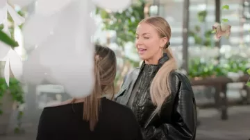 LPA Halle Faux Leather Bomber Jacket worn by Mayci Neeley as seen in The Secret Lives of Mormon Wives (S01E02)