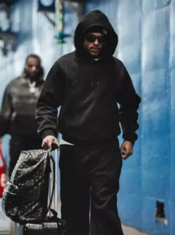 Bottega Veneta Black Intrecciato Leather Backpack worn by Davante Adams on the Instagram account @nyjets